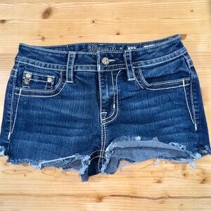 Miss Me DIY Cutoff Shorts Size 28‎ Bling Chloe Boot Raw Hem Distressed